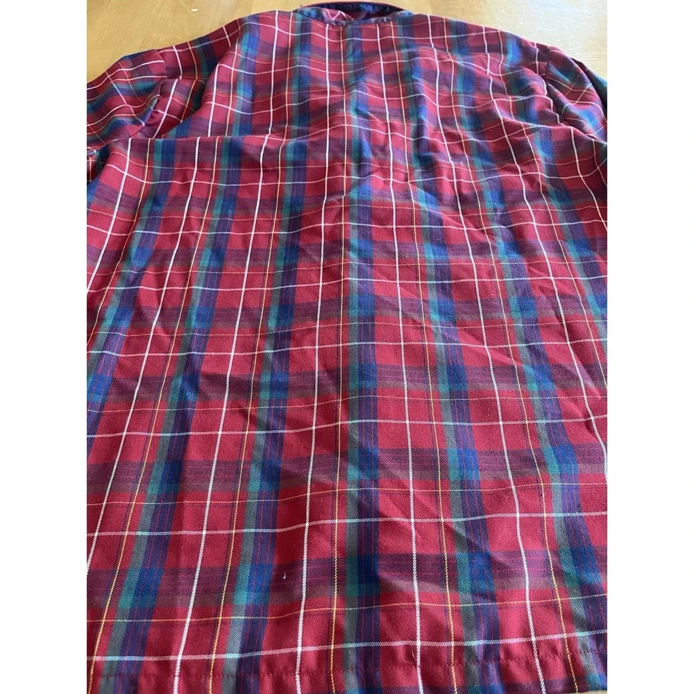 Disney Store Men's Pajama Shirt Size M Red Plaid Mickey Mouse - Picture 12 of 12